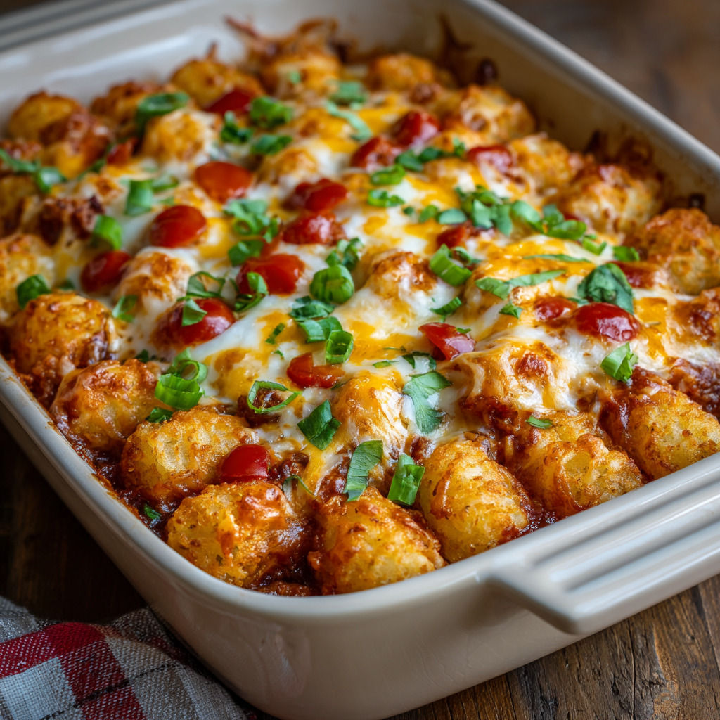 Pizza Tater Tot Casserole